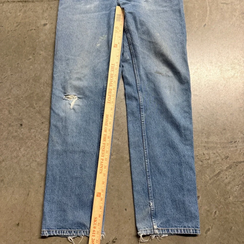Old Navy Vintage Mens Straight Leg Light Wash Distressed Denim Jeans W34 L34